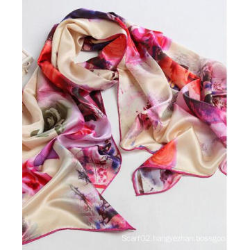 100%Silk Scarves Digital Print 100%Silk Shawls